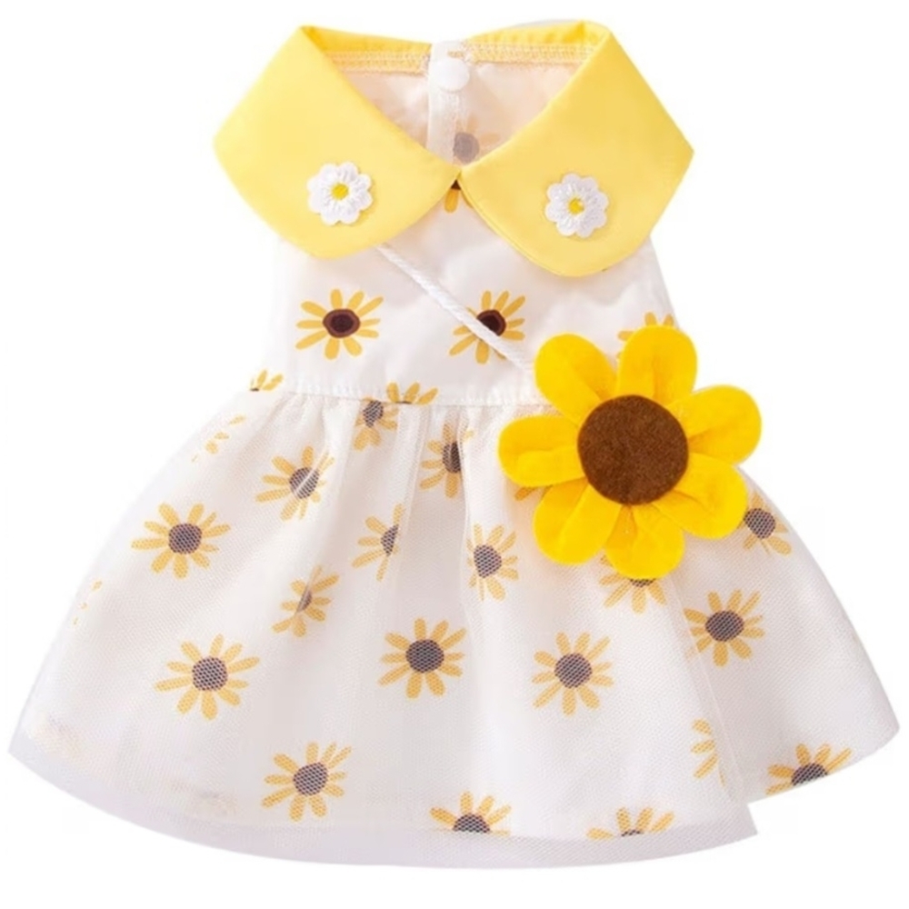 4 For $25 Yellow Floral Dog Dress Small Dog